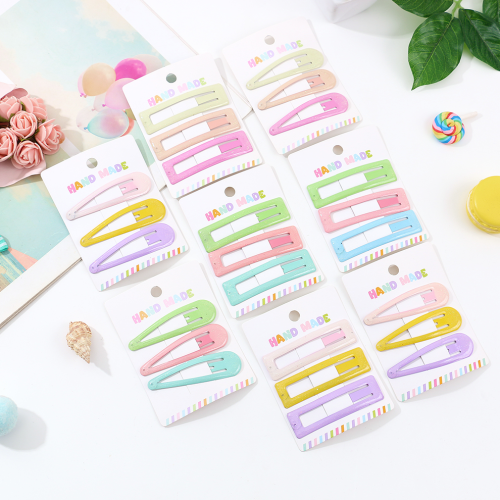 粉色渐变bb夹女前额刘海夹发卡可爱儿童发夹侧边碎发夹子头饰卡子