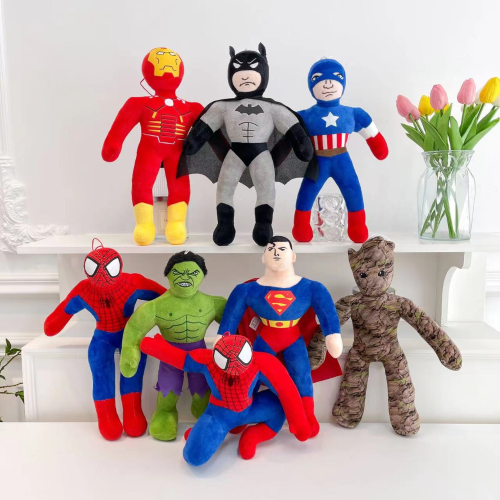 毛绒玩具圣诞节外贸英雄联盟公仔卡通蜘蛛侠美队抓机娃娃游戏兑换