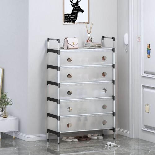 塑料鞋架子家用门口多层简易出租屋鞋架出租房防尘鞋架加粗一体式