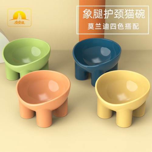 bowl pipitao original elephant leg bowl macaron color elephant leg neck bowl  food basin anti-tumble pet bowl