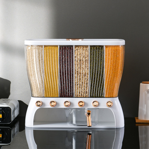 镀金款6格密封防虫防潮分类米缸米面箱储存罐分格五谷杂粮收纳盒