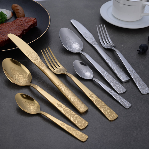 厚实用料SUS 410不锈钢刀叉勺套装 一体成型 商用家用两相宜