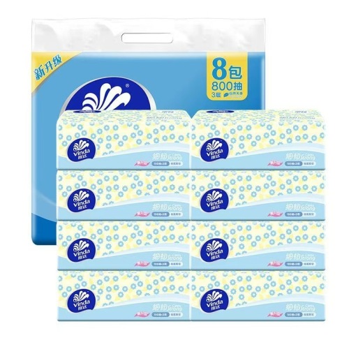 维达细韧抽纸V2619抽取式3层100抽无香软抽家用餐巾纸正品批发