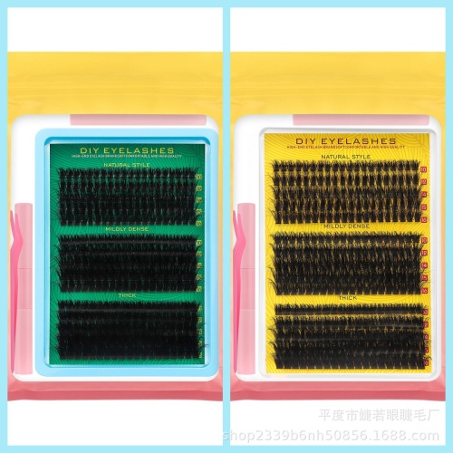跨境60D100D3D假睫毛自然逼真嫁接diy分段式睫毛热熔款种植朵毛