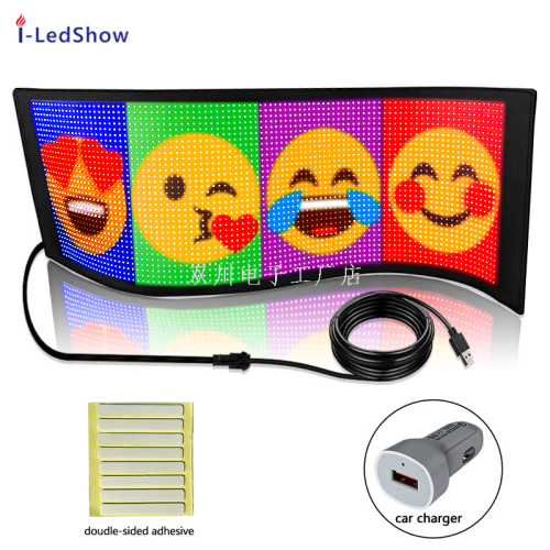 led柔性软屏商店广告牌超薄防水免改装车载英文led全彩显示软屏