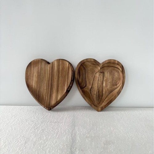 不规则爱心果盘桐木创意托盘木质工艺品摆盘现货供应