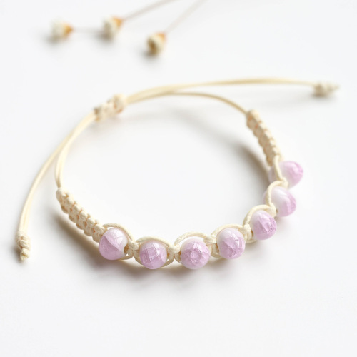 景德镇陶瓷冰裂手串批发瓷珠编织情侣手绳学生手饰夜市货源小饰品