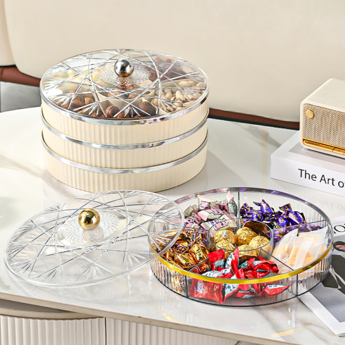 北欧风干果盒轻奢高档糖果盒干果盘茶几家用瓜子零食盘