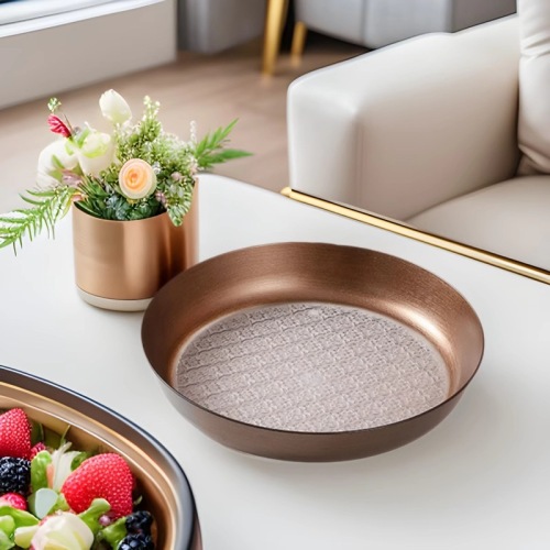 复古奢华透明果盘糕点盘子装点心家用客厅收纳水果盘