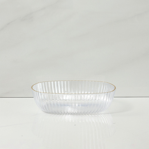 出口热销金边果盘糕点盘子装点心家用客厅收纳水果碗