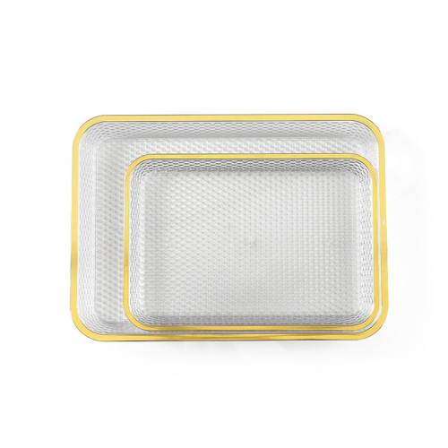 出口热销金边果盘糕点盘子装点心家用客厅收纳水果盘