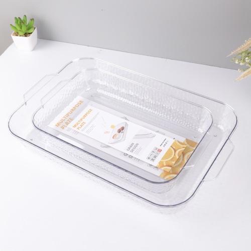 透明PET果盘多功能托盘家用厨房餐盘塑料零食果盘