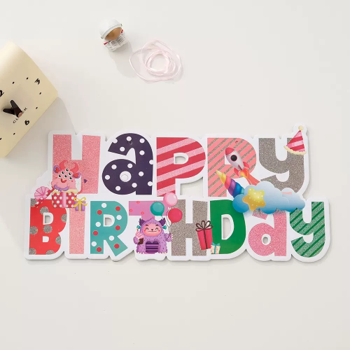 English birthday pendant, birthday KT board, party decoration supplies, factory direct sales