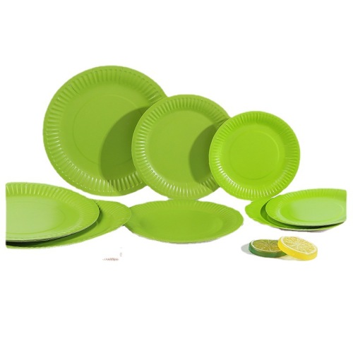 9寸彩色纸盘一次性纸盘生日派对聚会用品幼儿园绘画纸盘厂家