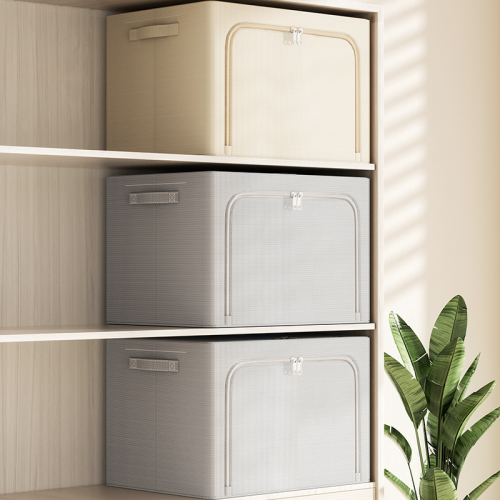 可折叠带钢架牛津布收纳箱卧室宿舍大容量放被子衣服整理箱