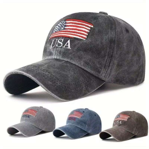 新款男女欧美USA帽子四季百搭遮阳帽水洗鸭舌帽户外款式流行帽子