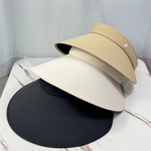 防晒新款遮阳帽夏季紫外线空顶帽子帽檐骑车户外可折叠遮脸太阳帽