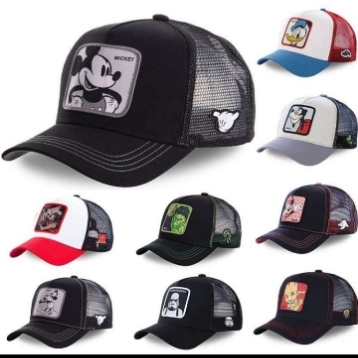 【外贸爆款】卡通刺绣老鼠棒球帽户外网纱鸭舌帽夏季遮阳透气帽