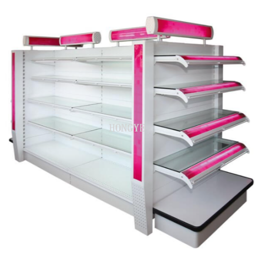 超市货架与LED灯箱 厂家直销 展示架 可定制 货架