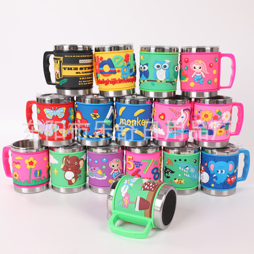 不锈钢杯厂家直供精美可爱卡通图案儿童水杯4#