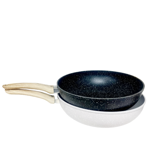 新款铝制煎炒锅压铸涂层不粘锅大尺寸厂家直供