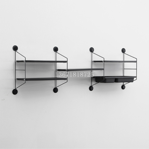 免打孔铁艺置物架客厅电视墙面装饰隔板壁挂厨房卧室挂墙书架