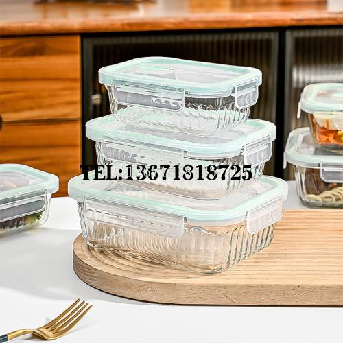 微波炉加热玻璃饭盒冰箱保鲜碗带盖密封盒便当盒学生大容量午餐盒