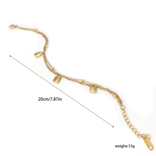 欧美跨境时尚简约百搭亚马逊爆款新款不褪色钛钢手链小锁女批发