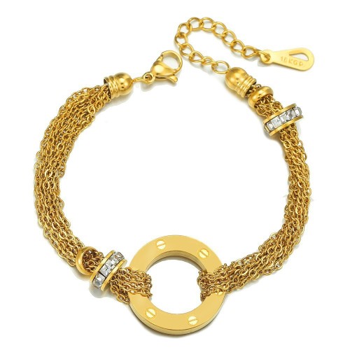 爱心手链女镶锆首饰爆款跨境饰品流行精美做工多层钛钢手环时尚