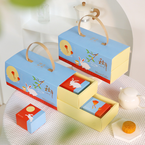 新款中秋月饼礼盒空盒包装盒高档手提双层蛋黄酥礼品盒厂家定制