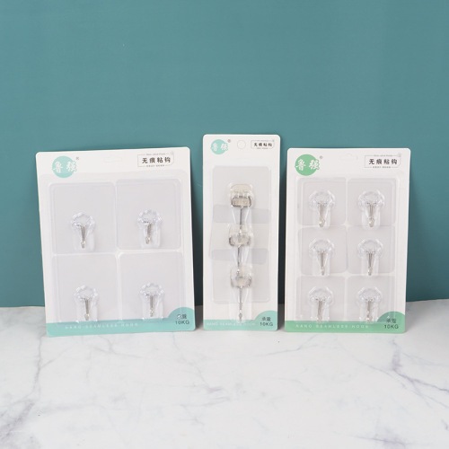 粘钩无痕挂勾衣钩排钩子母扣透明钩子免打孔承重大厨房力