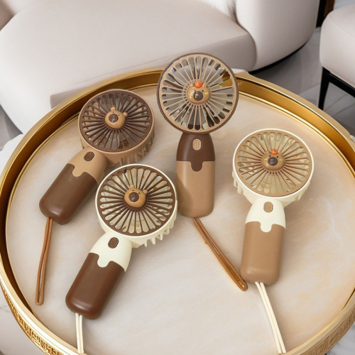 网红卡通水豚公仔手持带挂绳便携充电小风扇 三挡调速学生党风扇