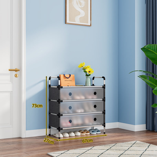 宿舍简易防尘一体鞋架家用塑料门口租房收纳架大容量组合简易鞋柜