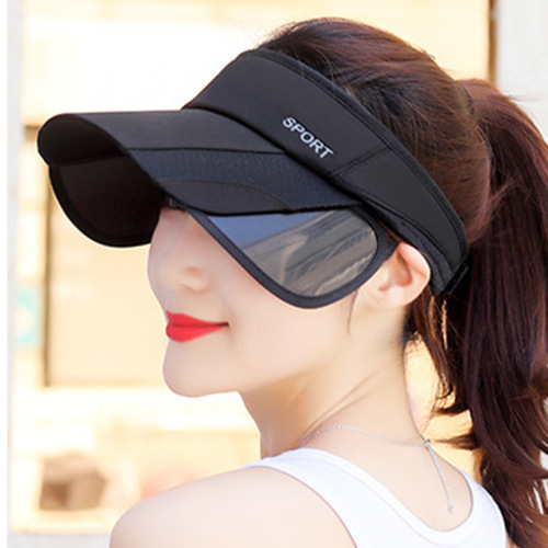 防晒帽子女新款夏季大檐UV防紫外线沙滩遮阳帽空顶骑车太阳帽子