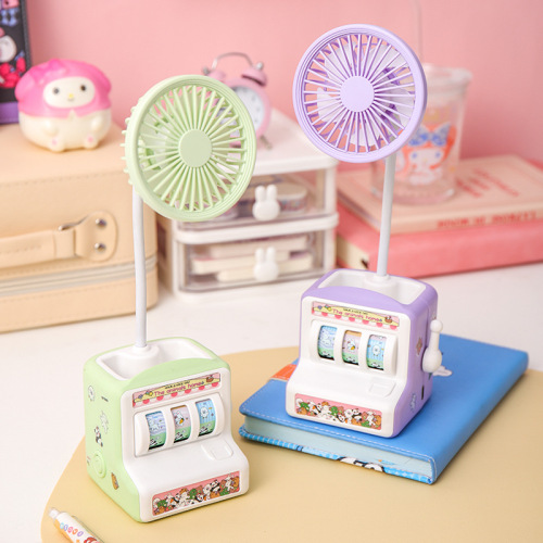 摇摇乐笔筒小风扇USB充电迷你便携式风扇学生卡通跨境风扇厂批发