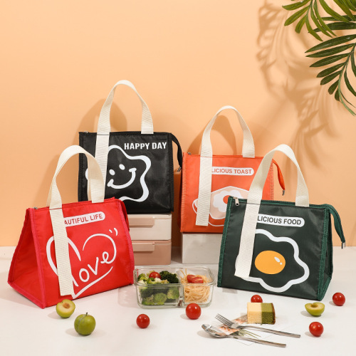 冰包午餐袋保温饭盒袋批发学生办公用午餐便当包ins风大号手提袋