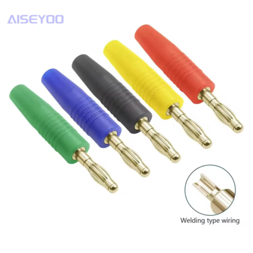 纯铜4MM香蕉插头 镀金音响功放香蕉插头 全金属灯笼香蕉插