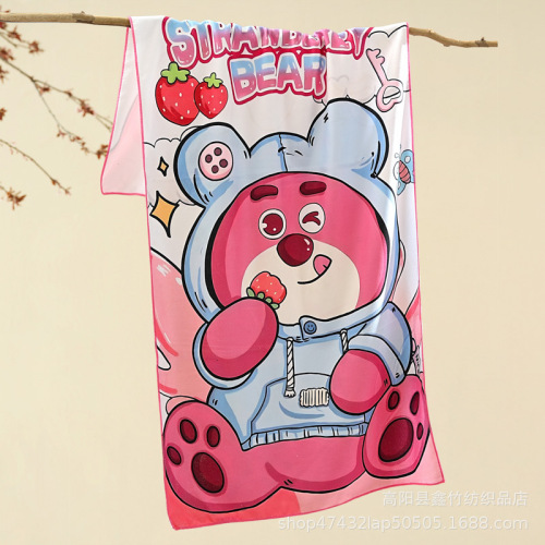 外贸沙滩巾吸水柔软数码热转印游泳速干印花加厚浴巾儿童专用毛巾