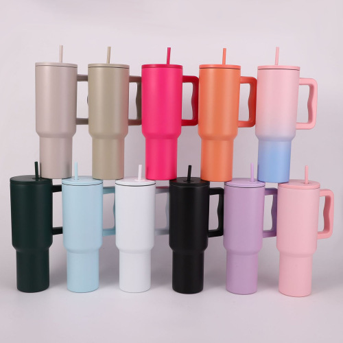 现货304不锈钢三代40oz汽车杯便携手柄保温杯大容量吸管冰霸杯