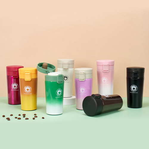 定制304真空不锈钢一代弹跳盖保温杯大容量户外便携车载商务咖啡