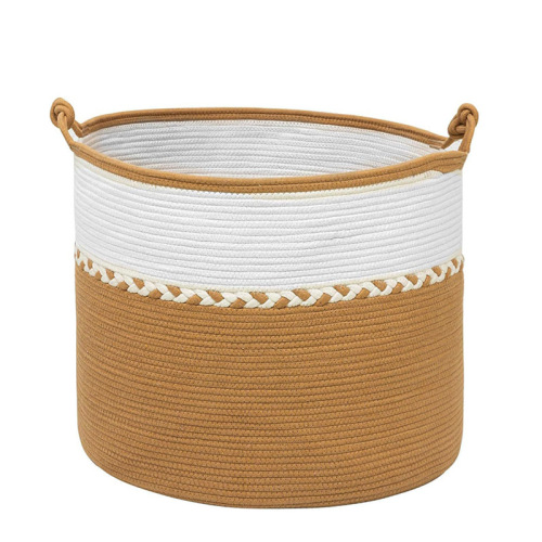 厂家直供外贸跨境热销环保纯棉绳脏衣篮篓一件代发批