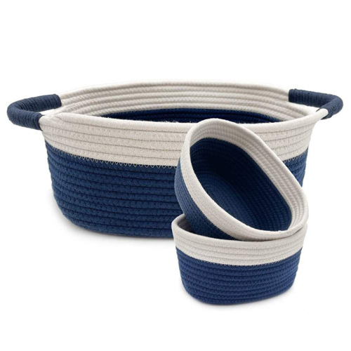 北欧ins简约桌面杂物 棉线绳收纳筐工厂零食棉线筐收纳框地毯使用