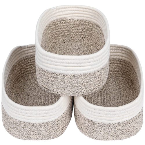 棉线绳编织收纳筐桌面玩具杂物收纳篮柜子内衣袜子整理置物篮