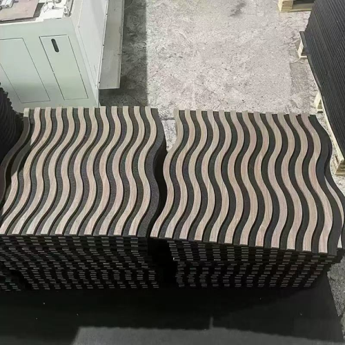 聚酯纤维异型木条格栅板吸音格栅板表面凹凸波浪形吸音装饰格栅