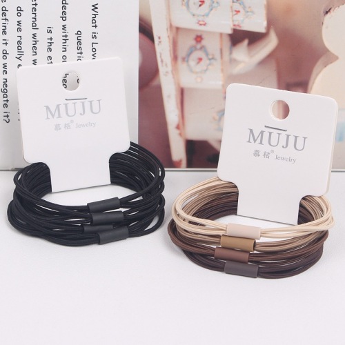 korean hair accessories high elastic four-in-one hair rope affordable 4 cards rubber band hair band simple high ponytail hair string