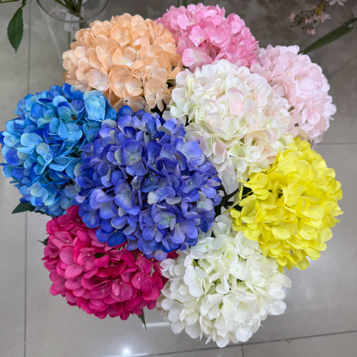 新款仿真花束单支绣球 欧式家居室内婚庆花艺装饰绢花仿真绣球