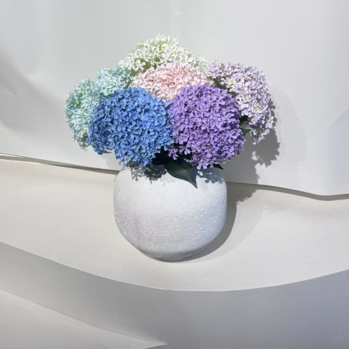 5头星星仿真绣球婚礼地排橱窗布景假花 花艺装饰摄影摆件雪花绣球