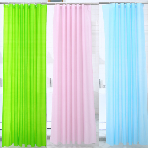 跨境纯色新款亚马逊浴室卫生间淋浴帘防水帘PEVA浴室窗帘淋浴隔断