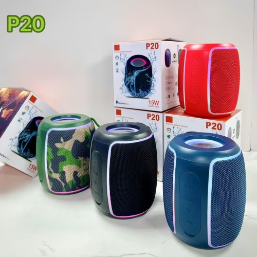 亚马逊新品P20无线蓝牙音箱户外便携式LED多功能车载露营迷你音响