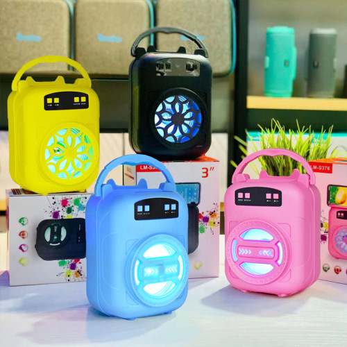 3寸手提蓝牙音箱低音炮户外大音量便携插卡家用彩灯桌面迷你音响